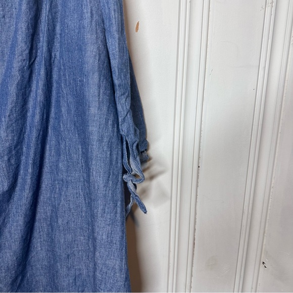Madewell Chambray Cold-Shoulder Dress linen/cotton blend size M - Picture 5 of 5